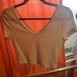 Shein white v neck crop top